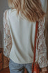V Neck Lace Balloon Sleeve Blouse - Odaingerous